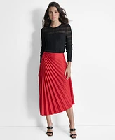 Dkny Women's Pleated Asymmetrical Midi Skirt