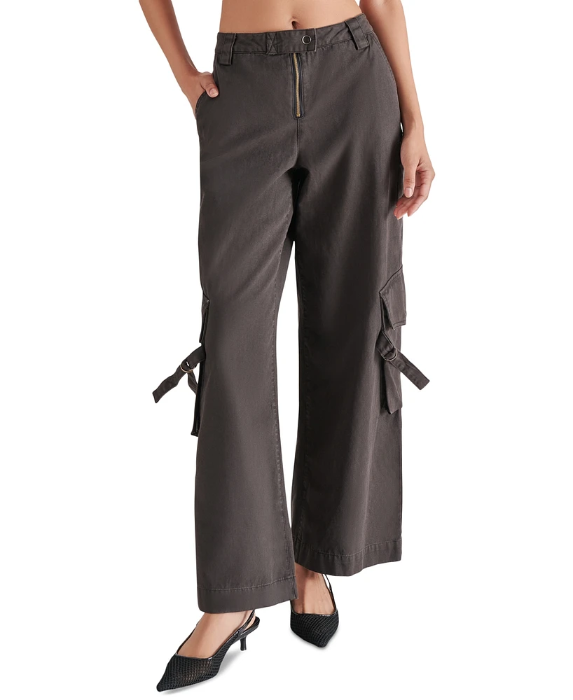 Steve Madden Women's Eos Cotton Wide-Leg Cargo Pants