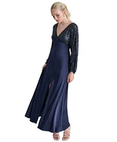 Dkny Women's Sequin Embellished Blouson-Sleeve Gown