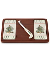 Spode Christmas Tree Polka Dot Cheese Board & Knife Set