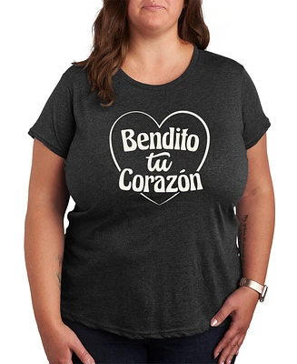 Hybrid Apparel Bendito Tu Corazon Plus Graphic Tee