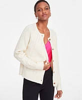 On 34th Women's Cable-Knit Button-Front Cardigan, Created for Macy's