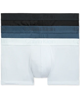 Calvin Klein Men's 3-Pk Black Microfiber Low Rise Trunk Underwear