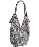 Donna Karan Baldwin Mini Python Shoulder with Leather Wrapped Rounded Handle