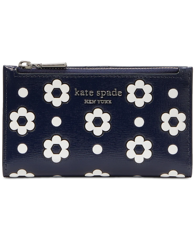 kate spade new york Morgan Daisy Dot Embossed Saffiano Leather Wallet