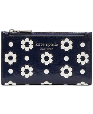 kate spade new york Morgan Daisy Dot Embossed Saffiano Leather Wallet