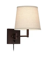 Lanett Modern Swing Arm Wall Lamps Set of 2 Painted Bronze Plug