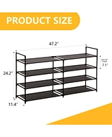 Sugift 4-Tier Shoe Rack Shoe Organizer with Shelves for Closet Entryway, Black