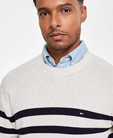 Tommy Hilfiger Men's Textured Knit Stripe Crewneck Sweater