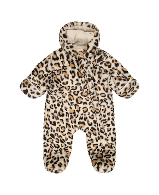 S Rothschild & Co Baby Girls Cozy Leopard Faux Fur Pram