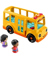 Fisher-Price Little People School Bus Musical Toddler Toy Vehicle with 2 Figures - Multi