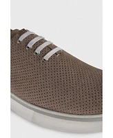 Furniq Uk Men's Perforated Real Suede Low Top Sneaker