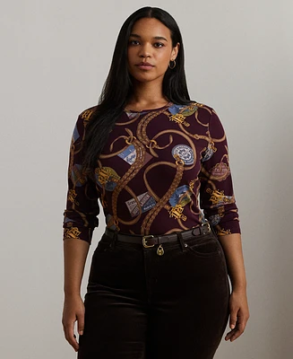 Lauren Ralph Lauren Plus Size Printed Long-Sleeve Tee