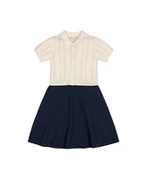 Hope & Henry Toddler Girls Organic Short Sleeve French Schoolgirl Sweater Dress