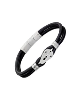 Linkup Sailing Pulley Nylon Cord Bracelet with Brushed Stainless Steel Detail