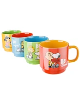 Peanuts 4 Pack 15 Oz Stackable Mugs with a Rack