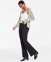On 34th Women's Pintucked-Seam Ponte-Knit Flare Pants, Created for Macy's