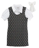 Rare Editions Big Girls Layered Effect Knit Dress with Collared Shirt, 2 Piece