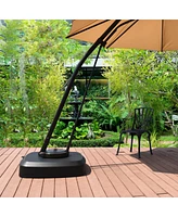 Vebreda Patio Cantilever Offset Umbrella Base with Wheels for Garden Poolside Deck