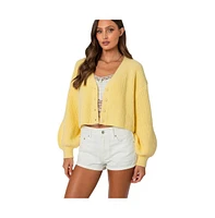 Edikted Women's Sabrina chunky knit cropped cardigan