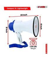 5 Core Megaphone Bullhorn Speaker 30W Mini Bull Horn Battery Power Cheer Megafono 800 Feet Range Loudspeaker 8R