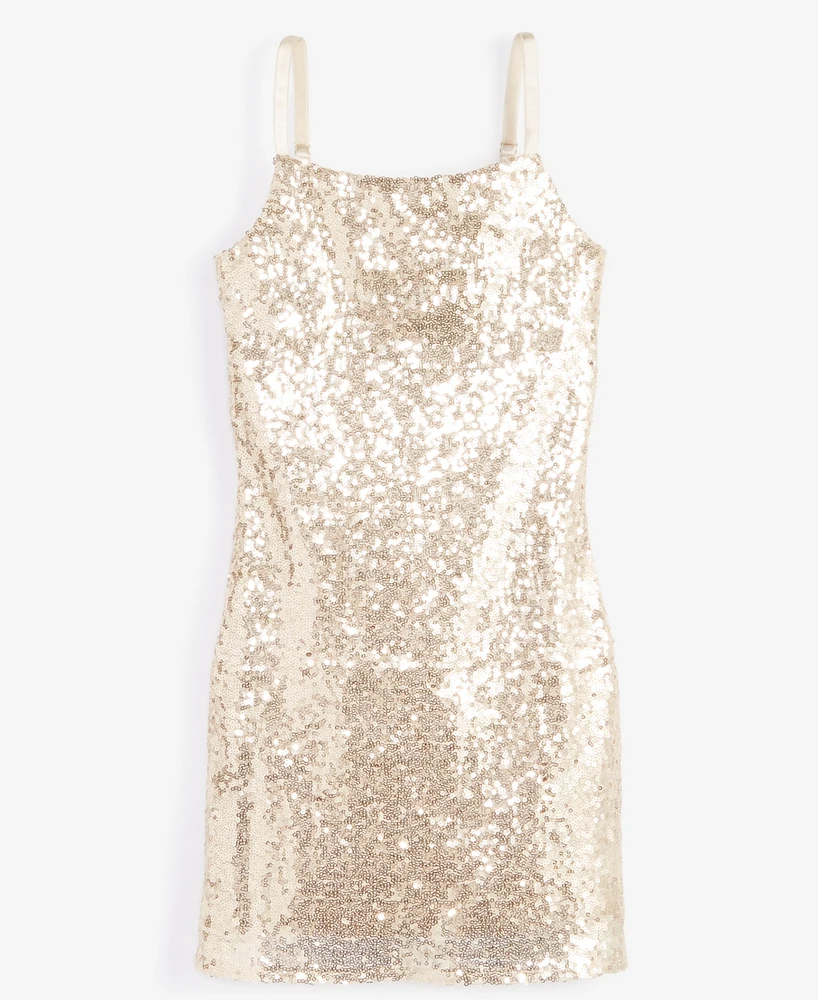 With Jules Big Girls Sleeveless Sequin Bodycon Dress