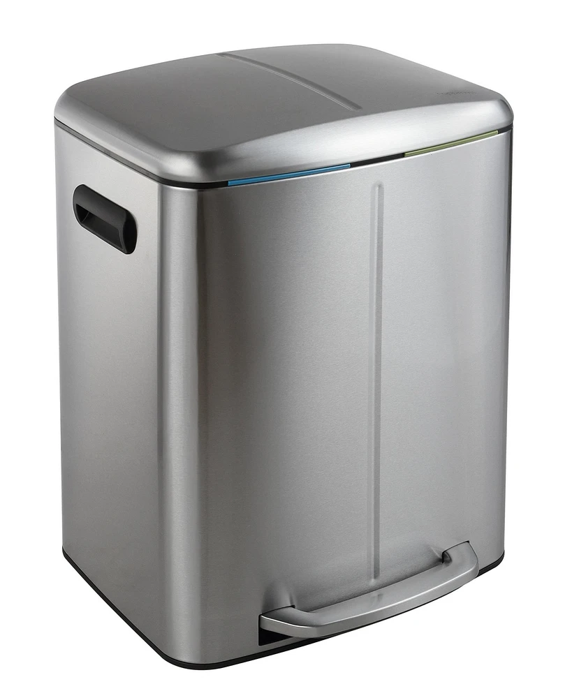 Marco Rectangular Double Bucket Trash Can with Soft-Close Lid