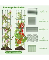 Givimo 2-Pack Garden Trellis Tomato Cage with Adjustable Height