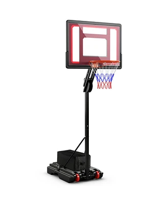 Skonyon Basketball Hoop with 5-10 Feet Adjustable Height for Indoor Outdoor