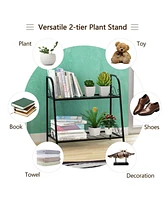 Givimo 2-tier Patio Metal Plant Stand