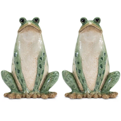 Slickblue Set of 2 Frog Decorations – Delightful Accents for Garden and Home