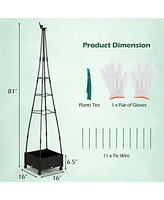 Skonyon Garden Obelisk Trellis with Self-Drainage System for Climbing Plants