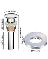 Aquaterior Pop Up Drain with Overflow Mounting Ring Kit for Above Counter Sink