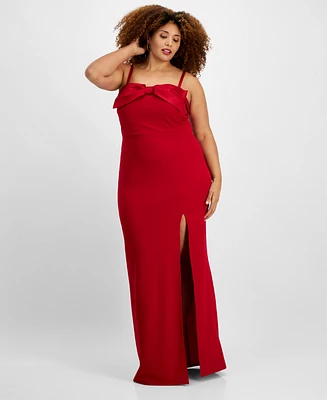 City Studios Trendy Plus Bow-Trim Gown