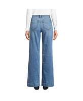 Lands' End Petite Recover High Rise Wide Leg Blue Jeans