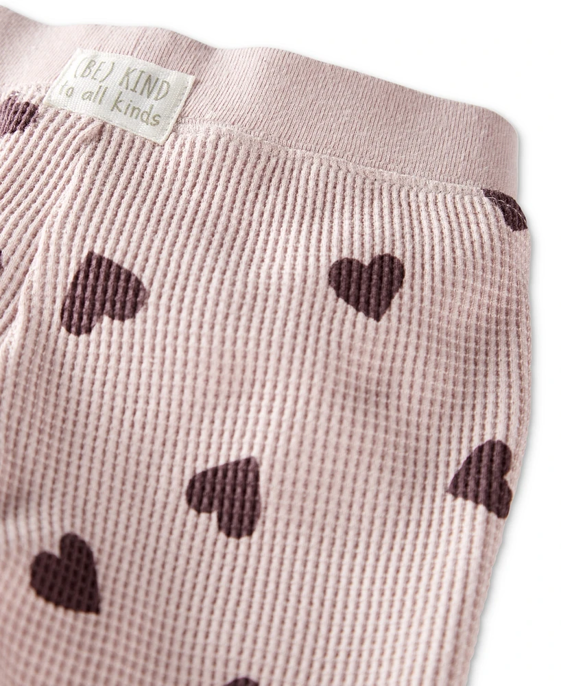 Little Planet by Carter's Baby Girls Waffle-Knit Heart-Print Top & Pants, 2 Piece Set