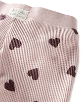 Little Planet by Carter's Baby Girls Waffle-Knit Heart-Print Top & Pants, 2 Piece Set