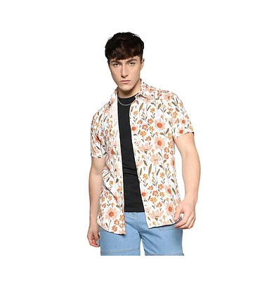 Men's Orange Flower Shirt