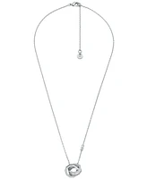Michael Kors Brass Baguette Interlocking Pendant Necklace