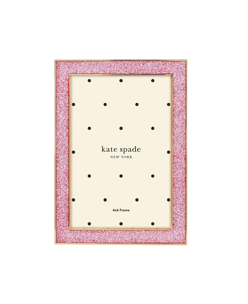 kate spade new york Sitting Pretty Pink Glitter Frame, 4"x 6"