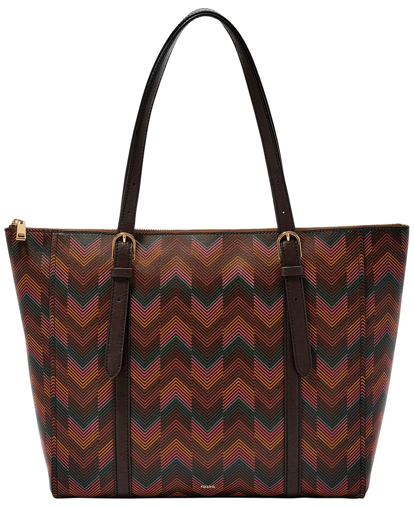 Fossil Carlie Medium Coated Fabric Tote