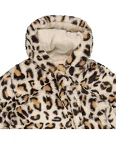 S Rothschild & Co Baby Girls Cozy Leopard Faux Fur Pram