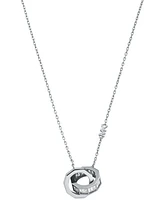 Michael Kors Brass Baguette Interlocking Pendant Necklace