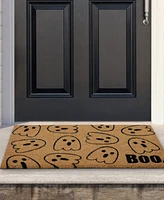 Northlight Natural Coir Boo with Ghosts Doormat, 18" x 30"