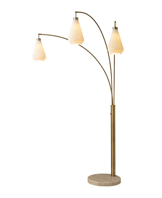 Nova of California Concord 85" 3 Light Bone Porcelain Dimmer Switch Arc Floor Lamp