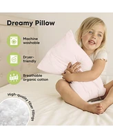 KeaBabies 2pk Jumbo Toddler Pillow - Soft Organic Cotton Kids Pillows for Sleeping 14X20 Travel Age 2-5