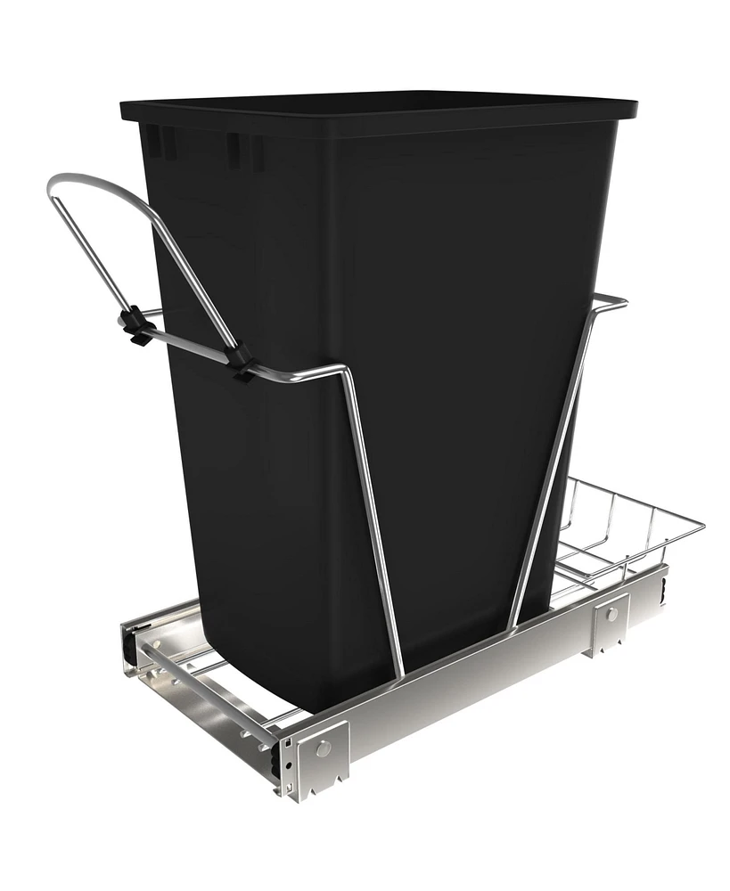 Rev-a-Shelf Pull Out Trash Can 35 Qt for Kitchen Cabinets, Black, Rv-12KD-18C S