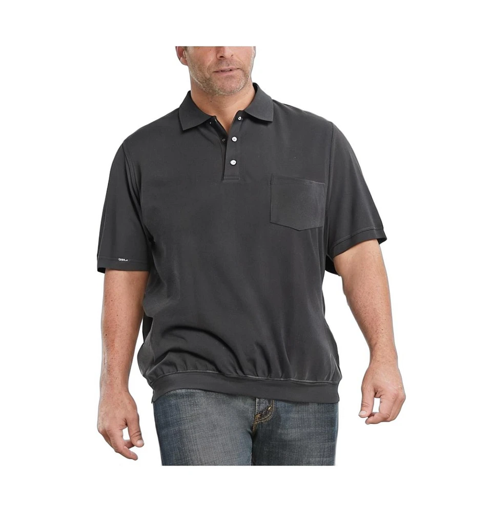 KingSize Big & Tall Banded Bottom Pocket Shrink-Less Pique Polo Shirt