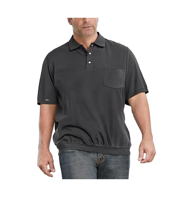 KingSize Big & Tall Banded Bottom Pocket Shrink-Less Pique Polo Shirt