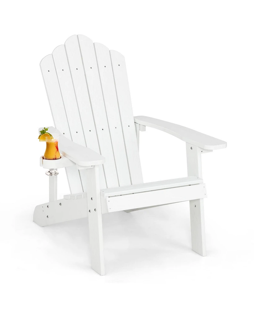 Skonyon Weather Resistant Hips Outdoor Adirondack Chair with Cup Holder